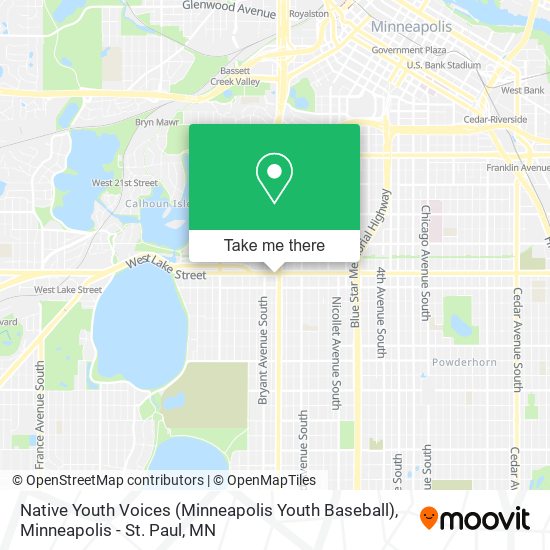 Mapa de Native Youth Voices (Minneapolis Youth Baseball)