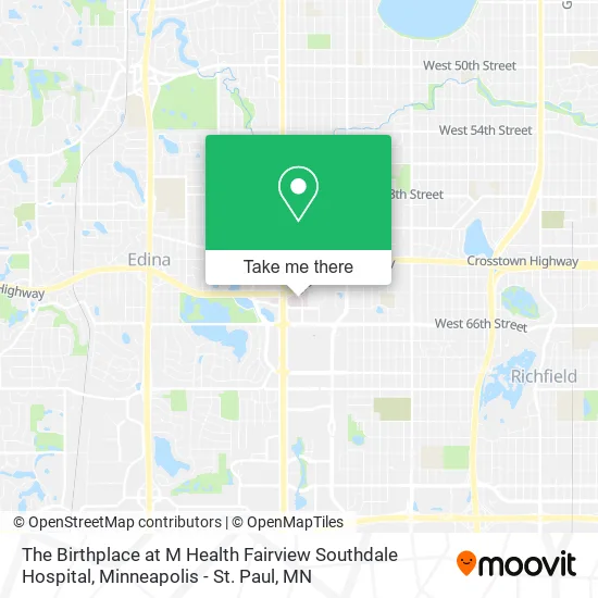 The Birthplace at M Health Fairview Southdale Hospital map