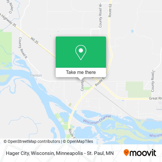 Mapa de Hager City, Wisconsin