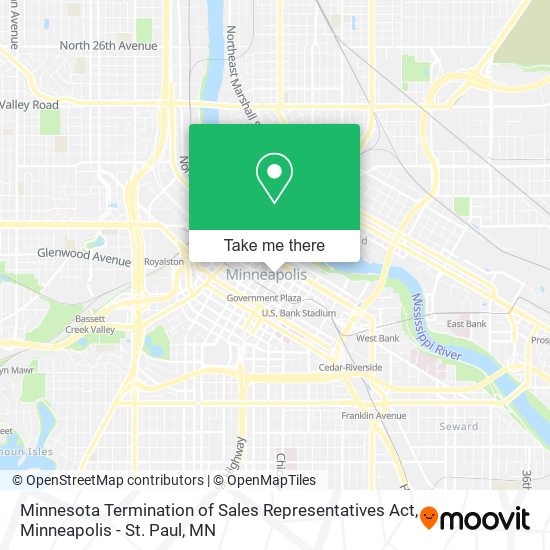 Minnesota Termination of Sales Representatives Act map