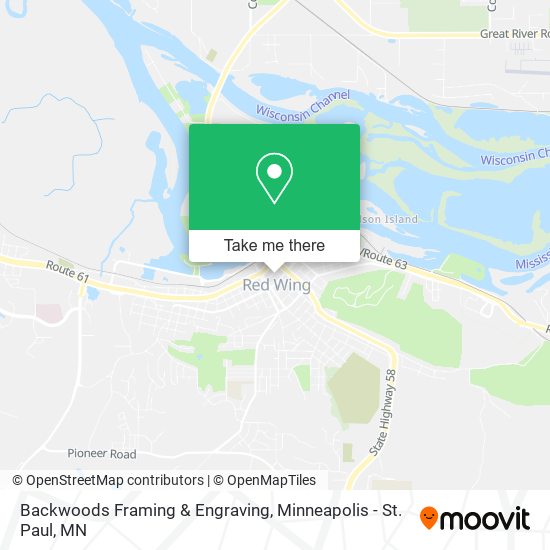 Backwoods Framing & Engraving map