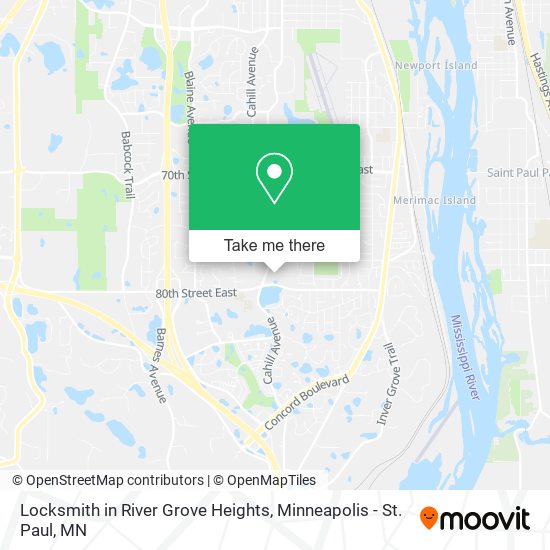 Mapa de Locksmith in River Grove Heights