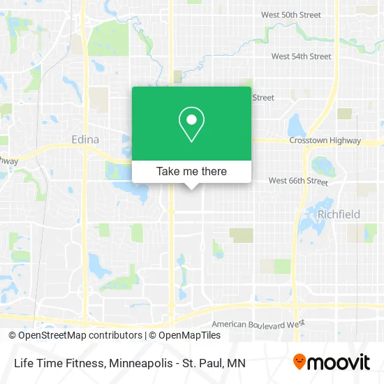 Life Time Fitness map