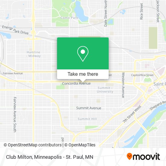 Club Milton map