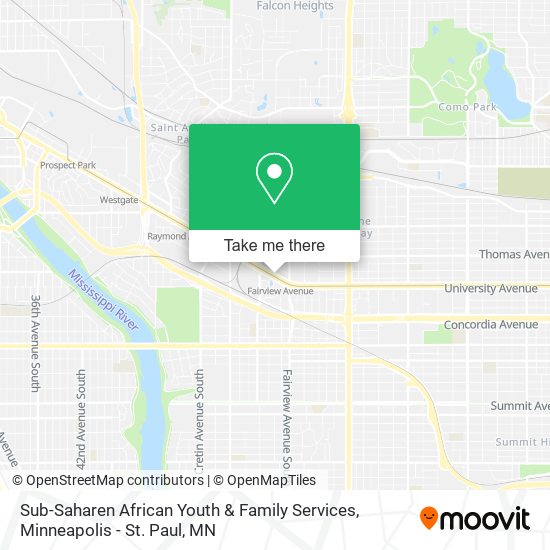 Sub-Saharen African Youth & Family Services map