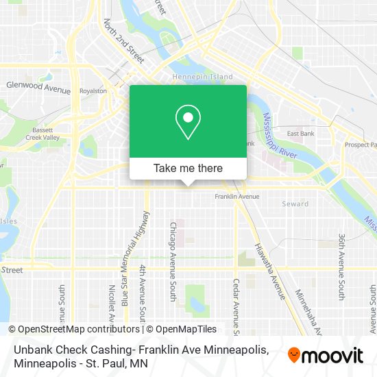 Mapa de Unbank Check Cashing- Franklin Ave Minneapolis