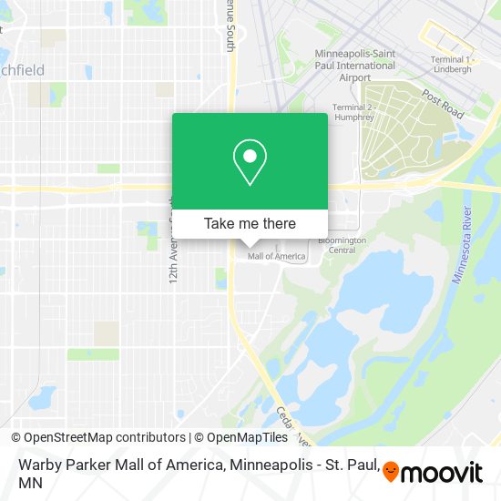 Warby Parker Mall of America map