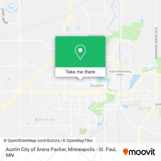 Mapa de Austin City of Arena Packer