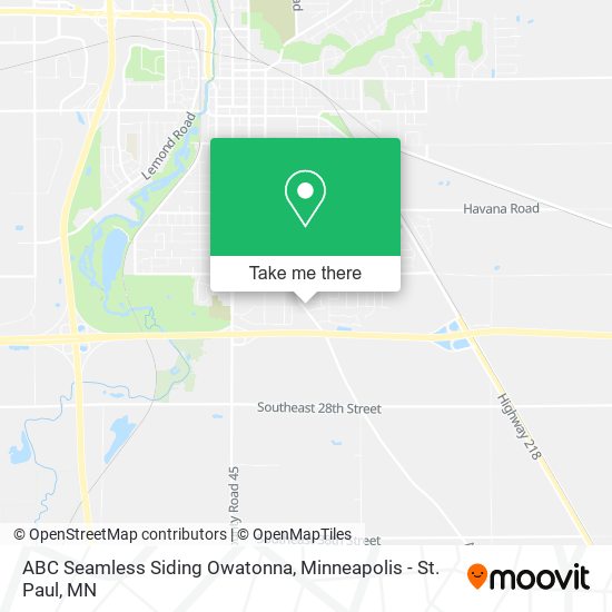 ABC Seamless Siding Owatonna map