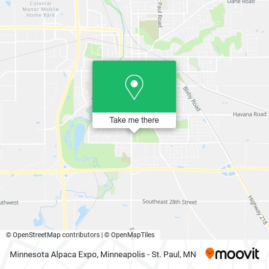 Mapa de Minnesota Alpaca Expo