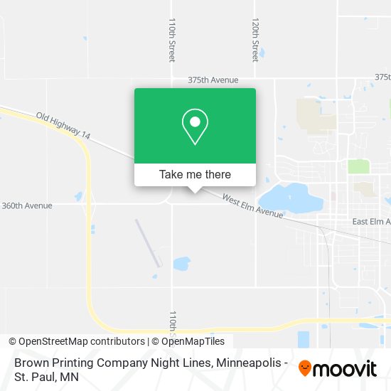 Mapa de Brown Printing Company Night Lines