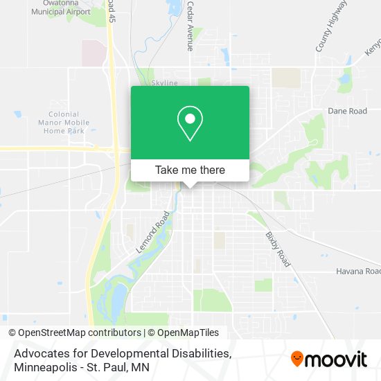 Advocates for Developmental Disabilities map
