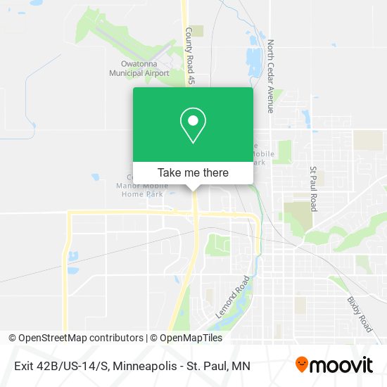 Exit 42B/US-14/S map