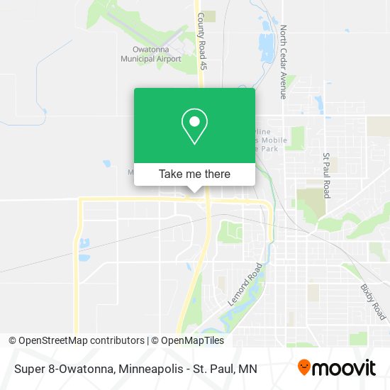 Mapa de Super 8-Owatonna