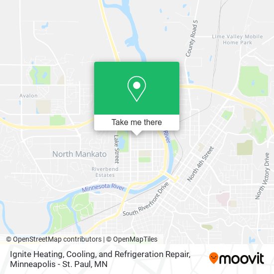 Ignite Heating, Cooling, and Refrigeration Repair map