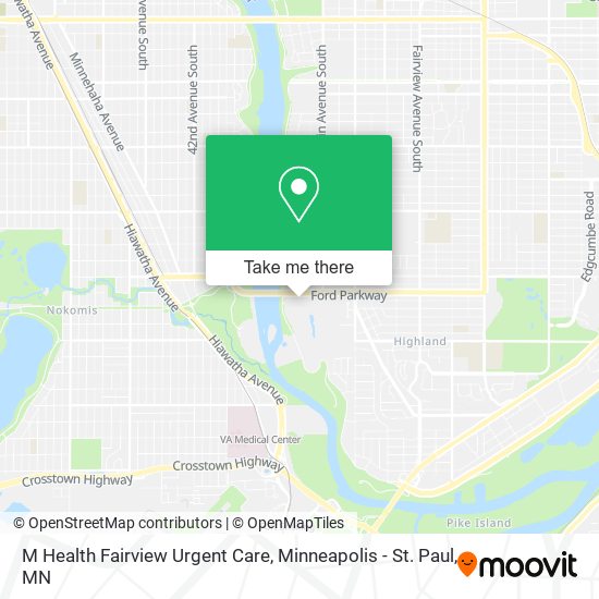 Mapa de M Health Fairview Urgent Care