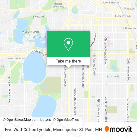 Five Watt Coffee Lyndale map