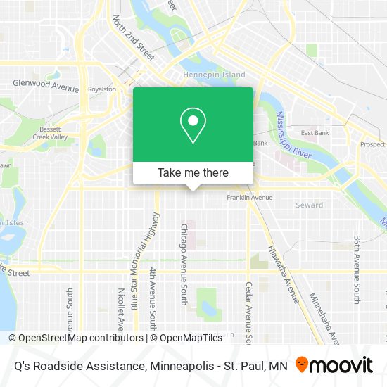 Q's Roadside Assistance map