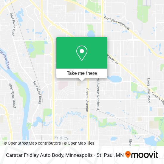 Carstar Fridley Auto Body map