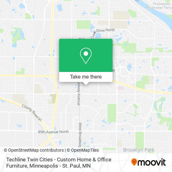 Techline Twin Cities - Custom Home & Office Furniture map