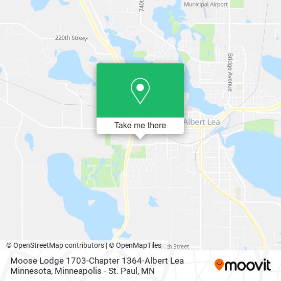 Moose Lodge 1703-Chapter 1364-Albert Lea Minnesota map