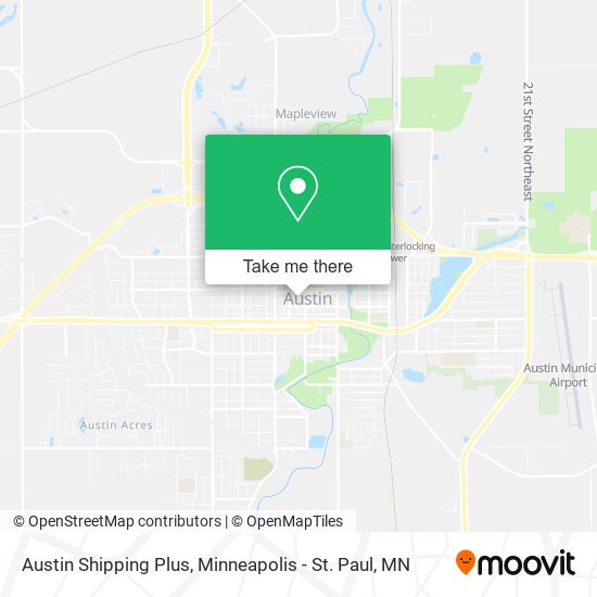 Austin Shipping Plus map