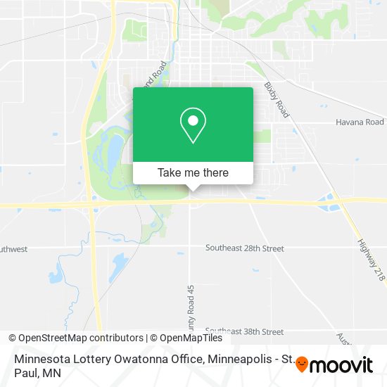 Minnesota Lottery Owatonna Office map