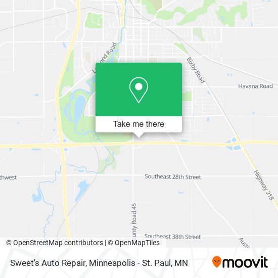 Mapa de Sweet's Auto Repair