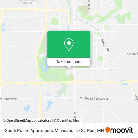 Mapa de South Pointe Apartments