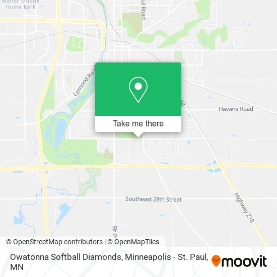 Mapa de Owatonna Softball Diamonds