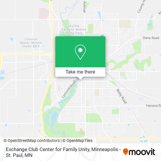 Exchange Club Center for Family Unity map
