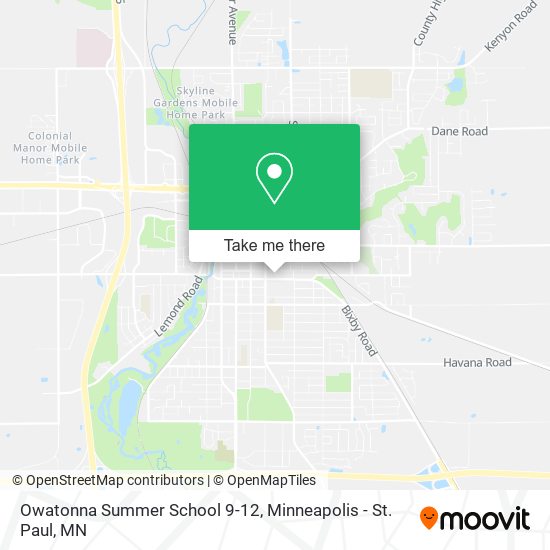 Owatonna Summer School 9-12 map