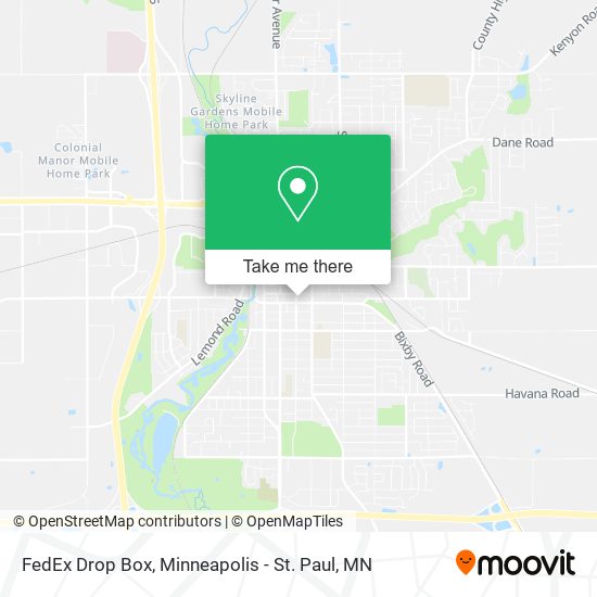FedEx Drop Box map