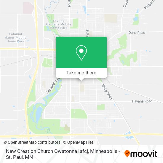 Mapa de New Creation Church Owatonna Iafcj