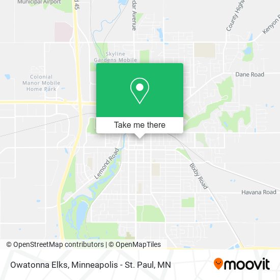 Owatonna Elks map