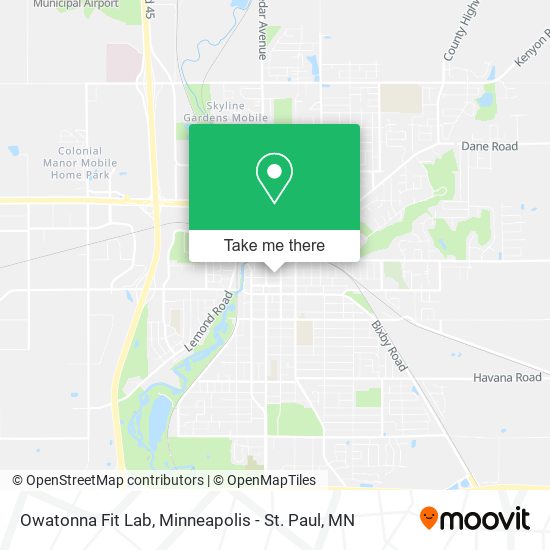 Mapa de Owatonna Fit Lab