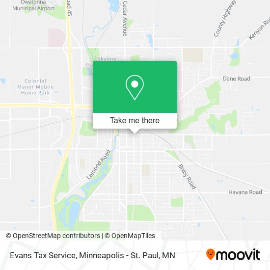 Evans Tax Service map