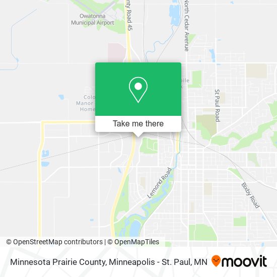 Mapa de Minnesota Prairie County