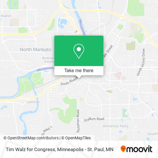 Mapa de Tim Walz for Congress