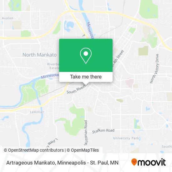 Mapa de Artrageous Mankato