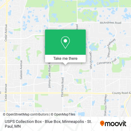 Mapa de USPS Collection Box - Blue Box