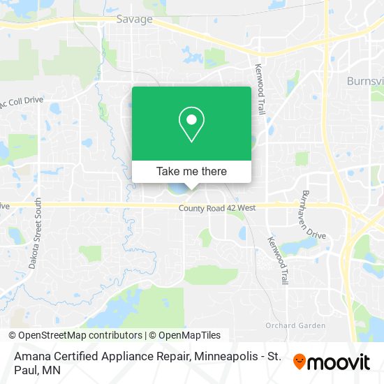 Amana Certified Appliance Repair map