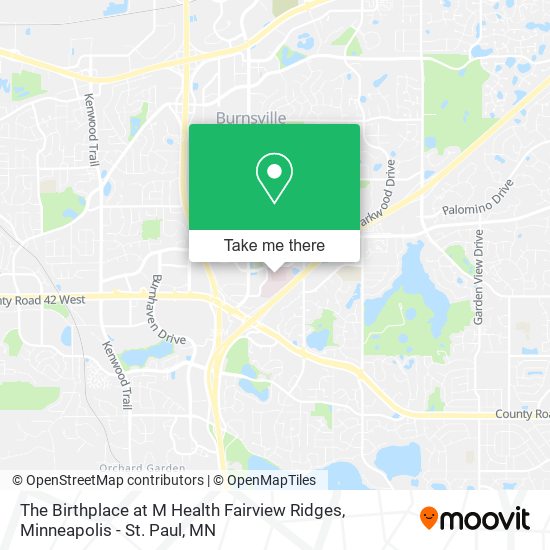 The Birthplace at M Health Fairview Ridges map