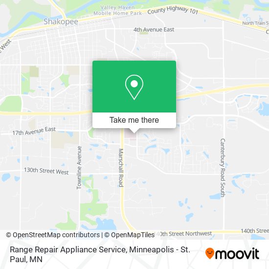 Range Repair Appliance Service map