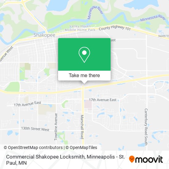 Mapa de Commercial Shakopee Locksmith