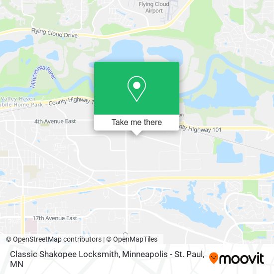 Classic Shakopee Locksmith map