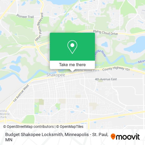 Mapa de Budget Shakopee Locksmith