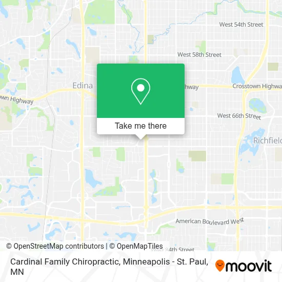 Cardinal Family Chiropractic map
