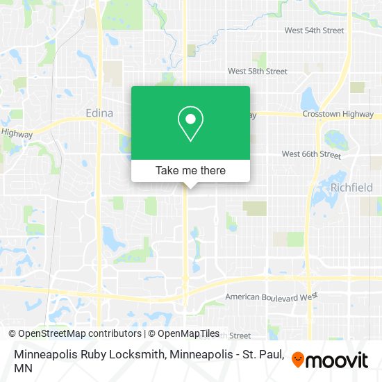 Minneapolis Ruby Locksmith map