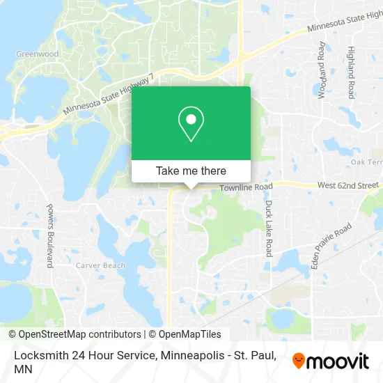 Locksmith 24 Hour Service map